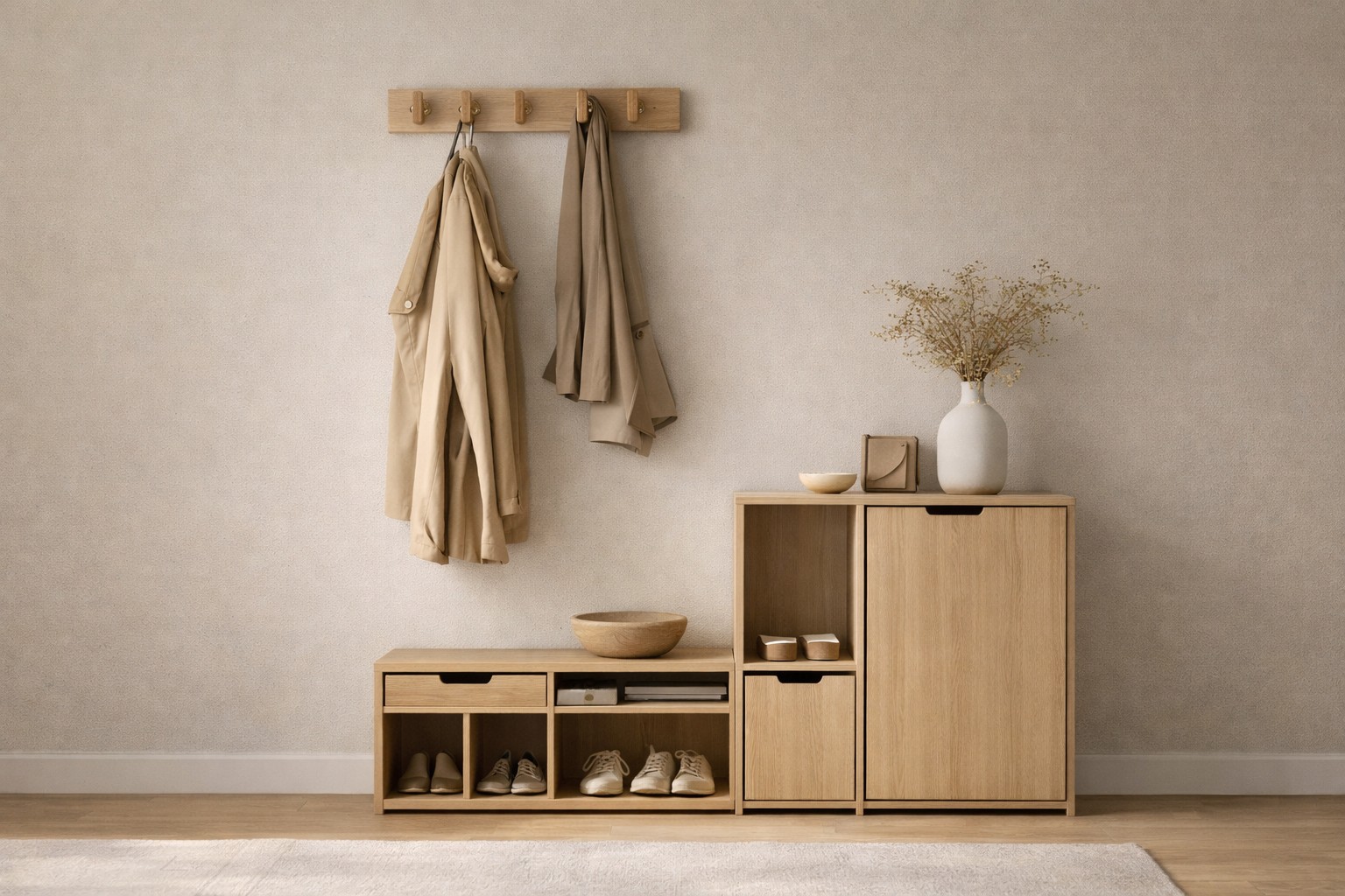 Full set entrance furniture.